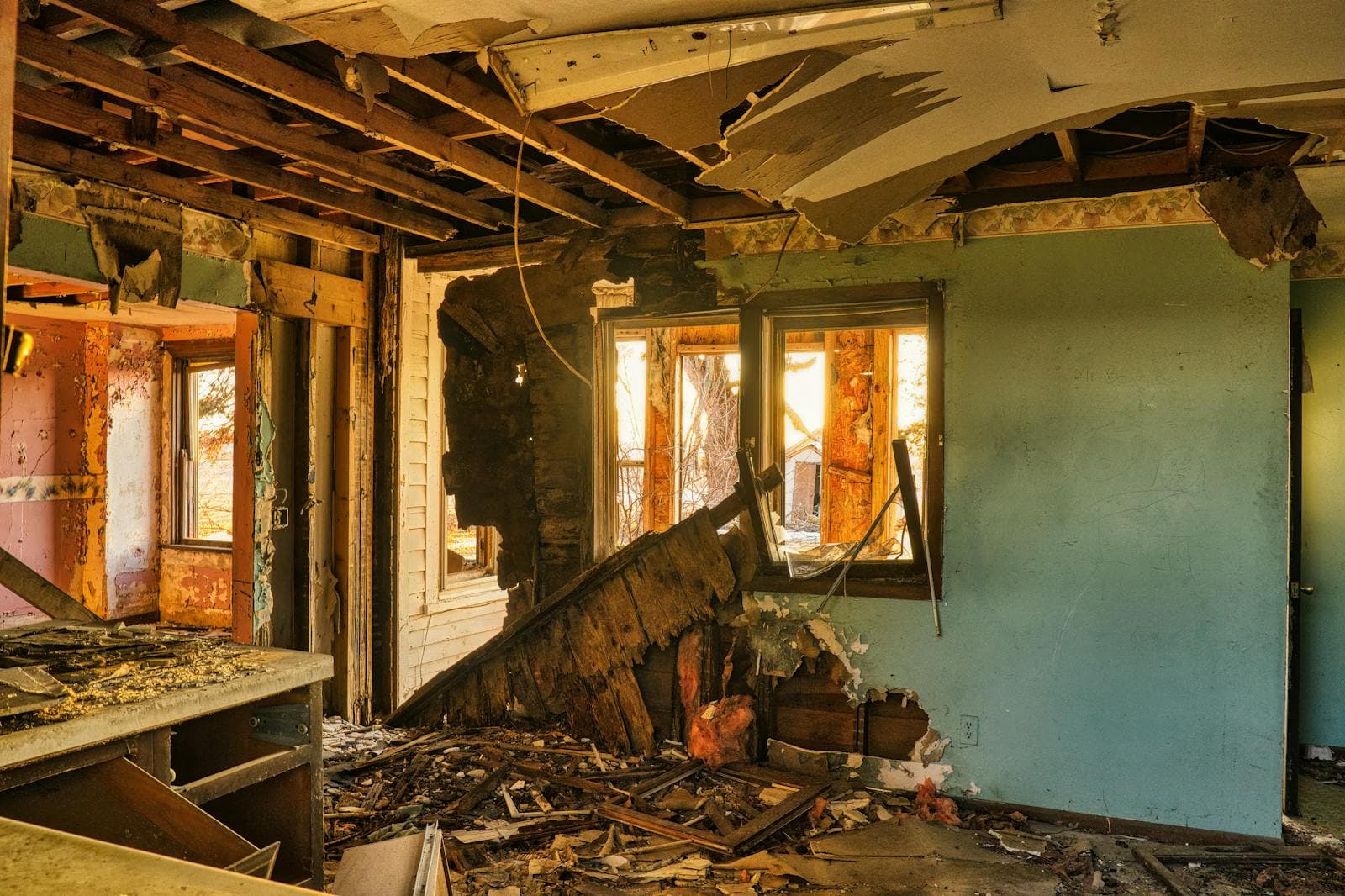 Tear-out in progress